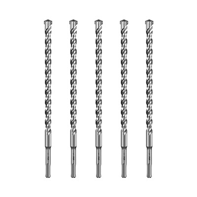 SALI 5PCS 5/8"*12" SDS Plus rotācijas āmura urbjmašīna betona urbjmašīnu komplekts Šķērsveida dubultvītnes karbīda materiāls piemērots betonam, ķieģeļiem, cementa sienām, akmenim, āmura urbjmašīnām betonam